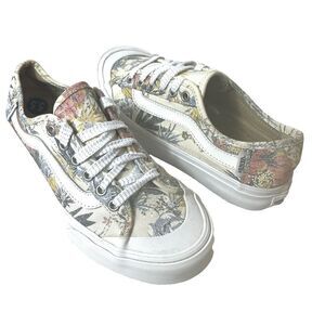 Vans UltraCush Skate Canvas Shoes Floral Glitter Shoelace Womens 5.5 Sneaker New